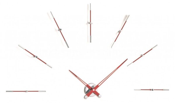 Designové nástěnné hodiny Nomon Merlin 12i red 110cm