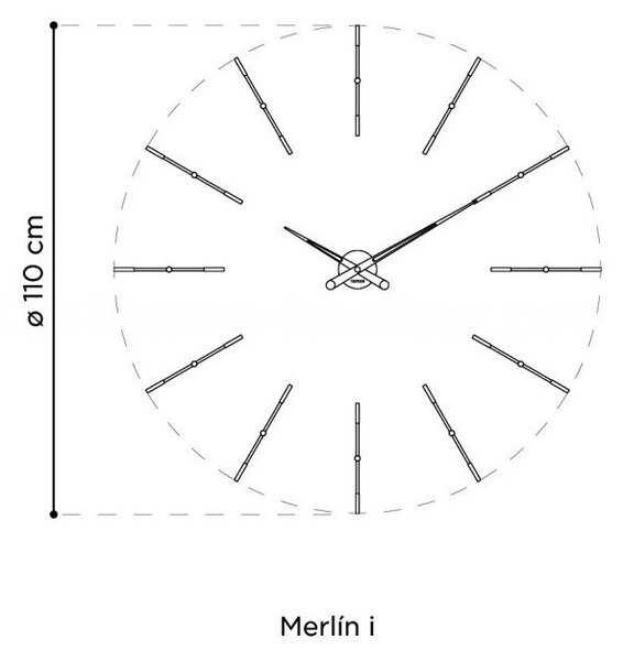 Designové nástěnné hodiny Nomon Merlin 12i white 110cm