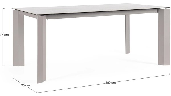 Bizzotto Šedý keramický zahradní stůl Otavio 180 x 95 cm
