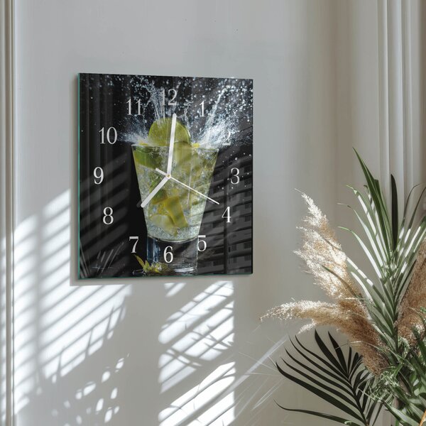 Skleněné hodiny Koktejl zskb-30x30-00087241