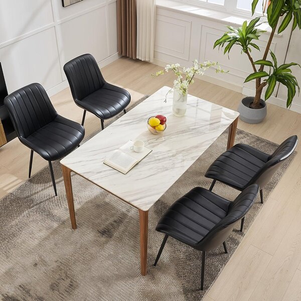 Jídelní židle - Židle - Kuchyňské židle - Kávové židle - Černá sada dvou židlí - Ergonomický design