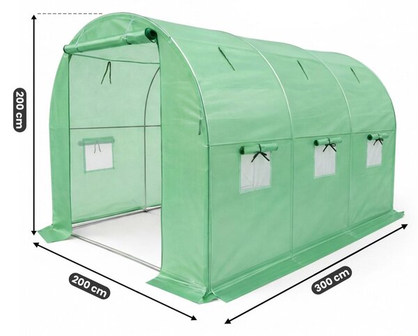 Ak furniture Zahradní fóliovník BEDDIE 200x300x200 cm zelený