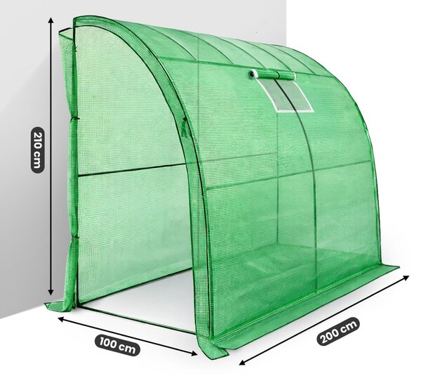 Ak furniture Nástěnný zahradní fóliovník GOOLDIE 100x200x210 cm zelený