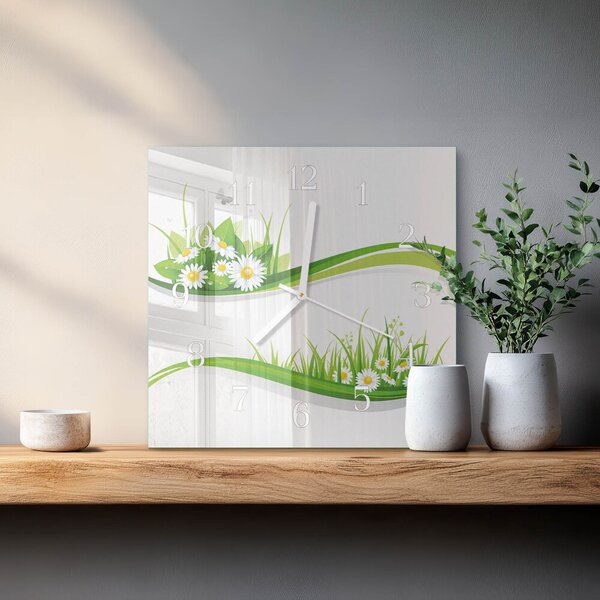 Skleněné hodiny Sedmikráska zskb-30x30-00080916