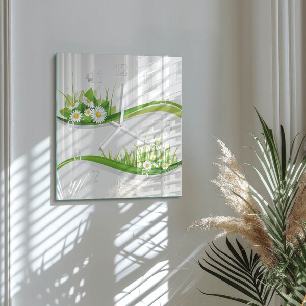 Skleněné hodiny Sedmikráska zskb-30x30-00080916
