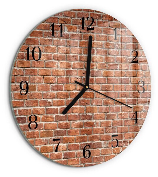 Skleněné nástěnné hodiny Cihlový zsoc-fi30-00179480