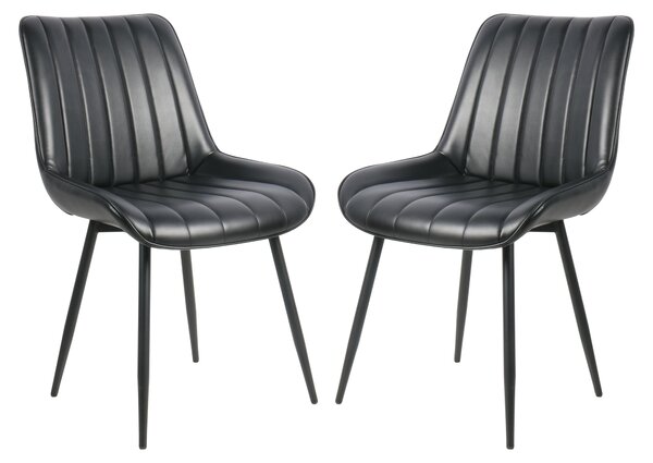 Jídelní židle - Židle - Kuchyňské židle - Kávové židle - Černá sada dvou židlí - Ergonomický design