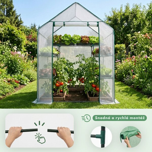 Ak furniture Zahradní fóliovník SOMA 143x73x195 cm čirý