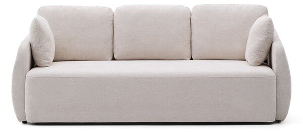 Krémová žinylková rozkládací pohovka 225 cm Laira – Kave Home
