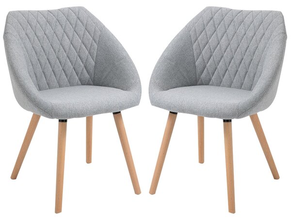 Jídelní židle – Sada 2 skandinávských designových židlí s područkami