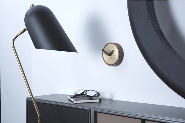Designové nástěnné hodiny Nomon Atomo Gold 10cm