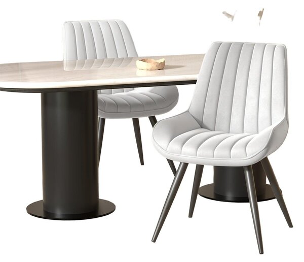 Jídelní židle - Židle - Židle s opěradlem ve tvaru sedáku - Kuchyňské židle - Designové židle - Kovový rám - Silné polstrování