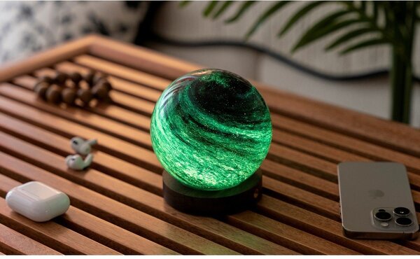 Tmavě hnědá/v tmavě přírodní barvě světelná dekorace na USB ø 8 cm Stellar Ocean – Gingko