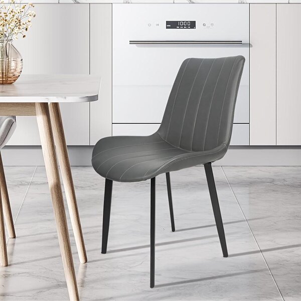 Jídelní židle - Židle - Židle s opěradlem - Jídelní židle - Kuchyňské židle - Šedá barva - Ergonomické pohodlí