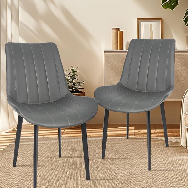 Jídelní židle - Židle - Židle s opěradlem - Jídelní židle - Kuchyňské židle - Šedá barva - Ergonomické pohodlí