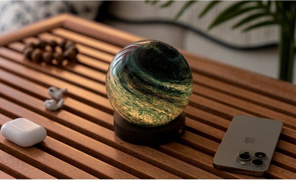 Tmavě hnědá/v tmavě přírodní barvě světelná dekorace na USB ø 8 cm Stellar Ocean – Gingko