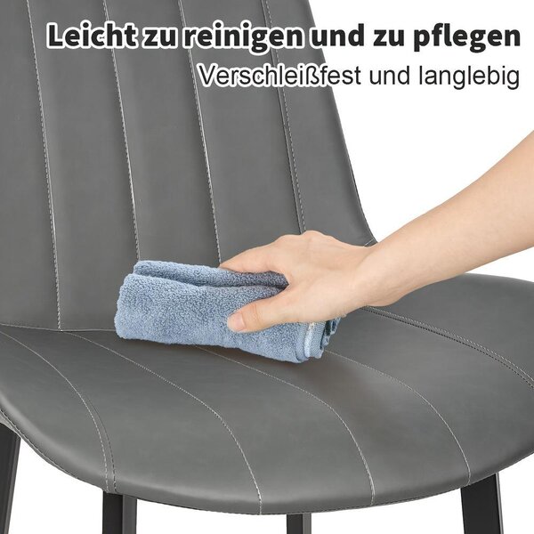 Jídelní židle - Židle - Židle s opěradlem - Jídelní židle - Kuchyňské židle - Šedá barva - Ergonomické pohodlí