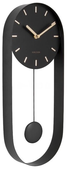 Designové kyvadlové nástěnné hodiny 5822BK Karlsson 50cm