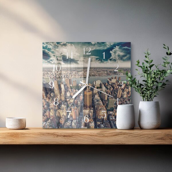 Skleněné hodiny New York zskb-30x30-00085380