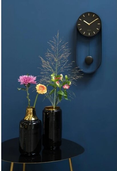 Designové kyvadlové nástěnné hodiny 5822BK Karlsson 50cm