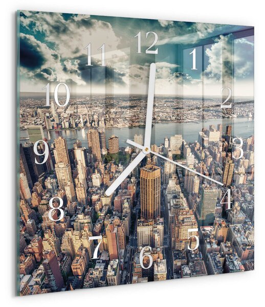 Skleněné hodiny New York zskb-30x30-00085380