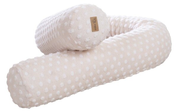 Béžový mantinel do postýlky s příměsí bavlny 170 cm Frosty Almond – Roba