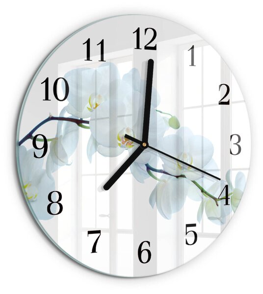Skleněné nástěnné hodiny Orchidej zsoc-fi30-00172051