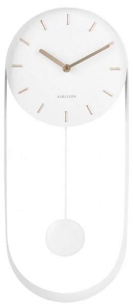 Designové kyvadlové nástěnné hodiny 5822WH Karlsson 50cm