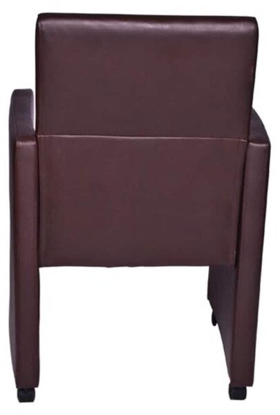 Jídelní židle - Židle - Sedací křeslo - Otočná židle - Křeslo s područkami - Umělá kůže - S kolečky - Ergonomické a pohodlné
