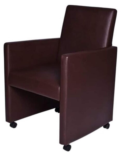 Jídelní židle - Židle - Sedací křeslo - Otočná židle - Křeslo s područkami - Umělá kůže - S kolečky - Ergonomické a pohodlné