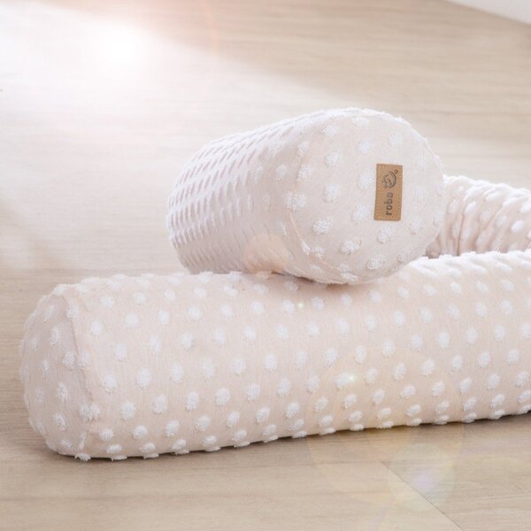 Béžový mantinel do postýlky s příměsí bavlny 170 cm Frosty Almond – Roba
