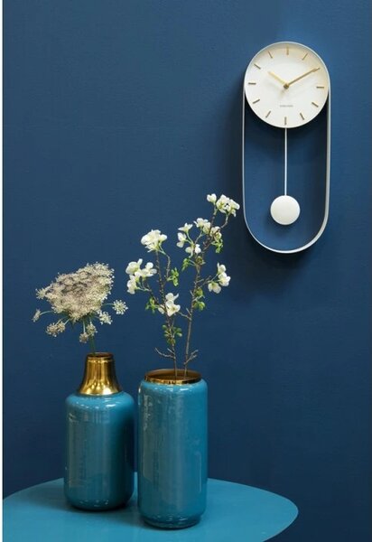 Designové kyvadlové nástěnné hodiny 5822WH Karlsson 50cm