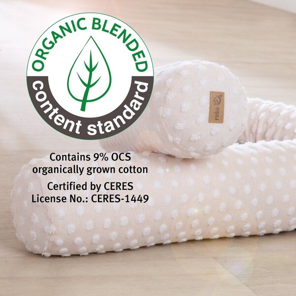 Béžový mantinel do postýlky s příměsí bavlny 170 cm Frosty Almond – Roba