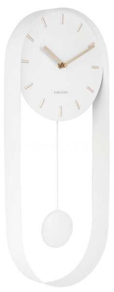 Designové kyvadlové nástěnné hodiny 5822WH Karlsson 50cm