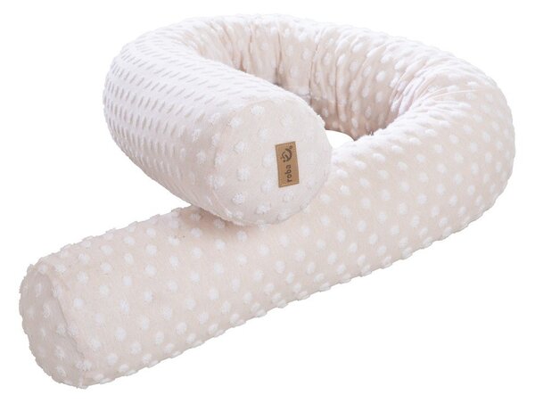 Béžový mantinel do postýlky s příměsí bavlny 170 cm Frosty Almond – Roba