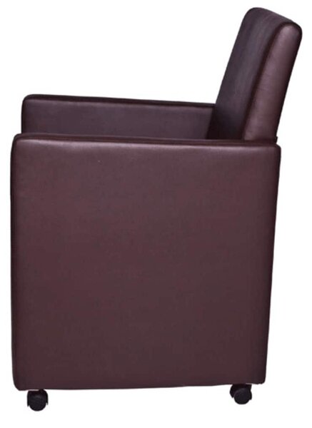 Jídelní židle - Židle - Sedací křeslo - Otočná židle - Křeslo s područkami - Umělá kůže - S kolečky - Ergonomické a pohodlné