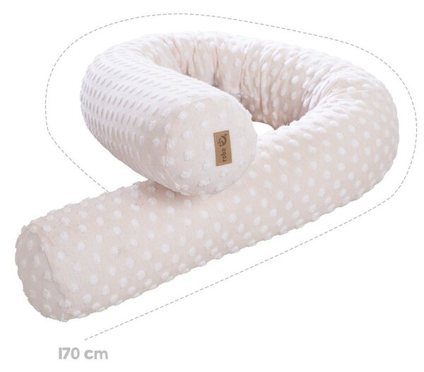Béžový mantinel do postýlky s příměsí bavlny 170 cm Frosty Almond – Roba