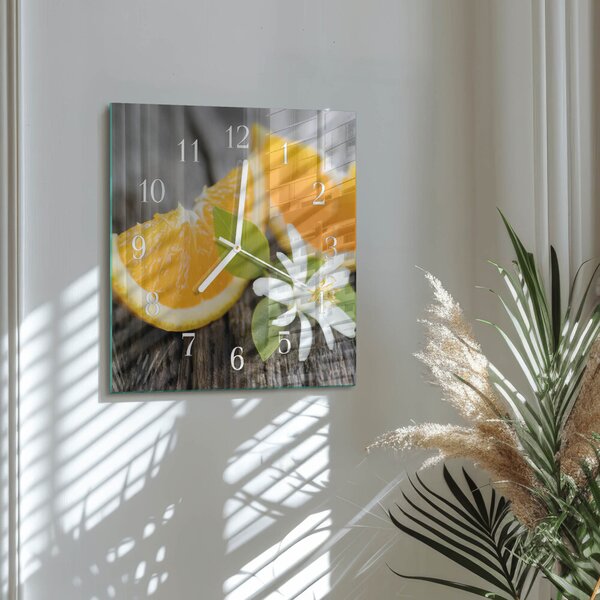 Skleněné hodiny Citronová zskb-30x30-00092480