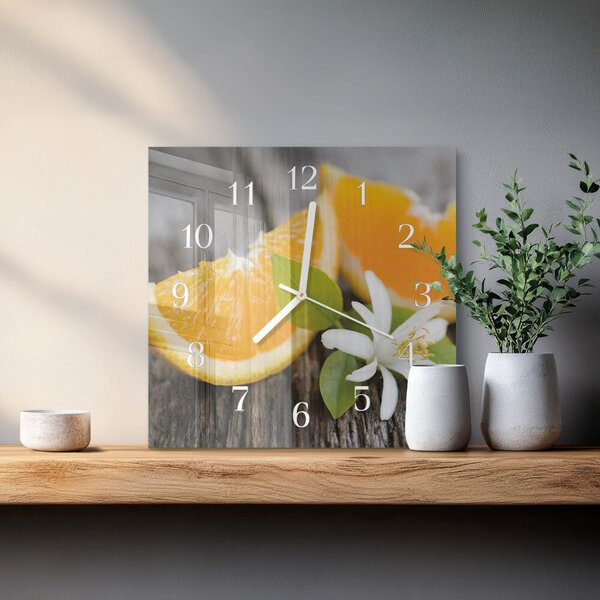 Skleněné hodiny Citronová zskb-30x30-00092480