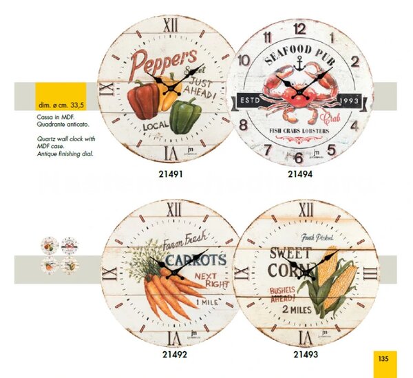 Lowell Italy Designové nástěnné hodiny 21491 Lowell 34cm