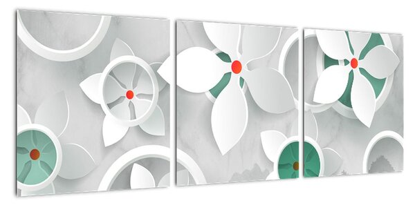 Abstraktní obraz květů (90x30cm)
