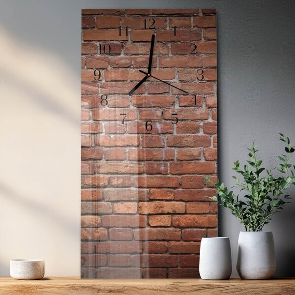 Skleněné hodiny vertikální Cihlový zsppc-30x60-00179169