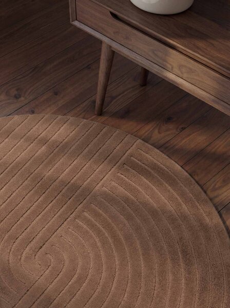 Vikosa, Kusový koberec Vikosa Arcura 106300 Brown kruh, 120x120 (průměr) kruh, hnědá, ložnice