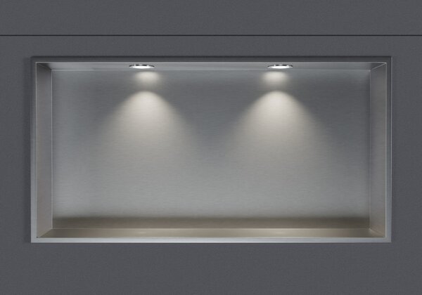 Nerezová nástěnná nika NT206010X s LED reflektorem - 20 x 60 x 10 cm (v x š x h) - možnost volby barvy