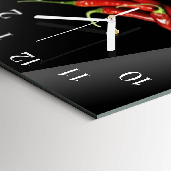 Skleněné hodiny Chilli papričky zskb-30x30-00059162
