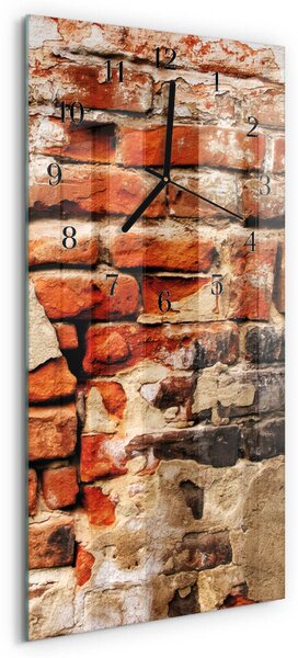 Skleněné hodiny vertikální Cihlová zeď zsppc-30x60-00170455