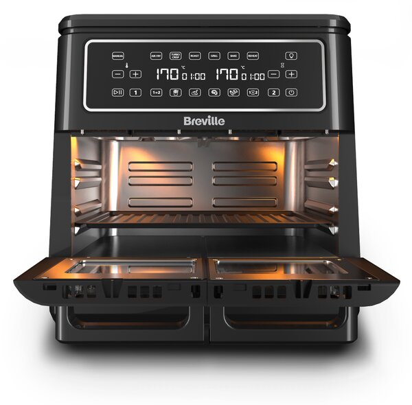 Horkovzdušná fritéza Breville Halo DUAL VDF130X, dvouzónová, 11 l