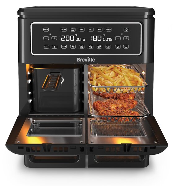 Horkovzdušná fritéza Breville Halo DUAL VDF130X, dvouzónová, 11 l