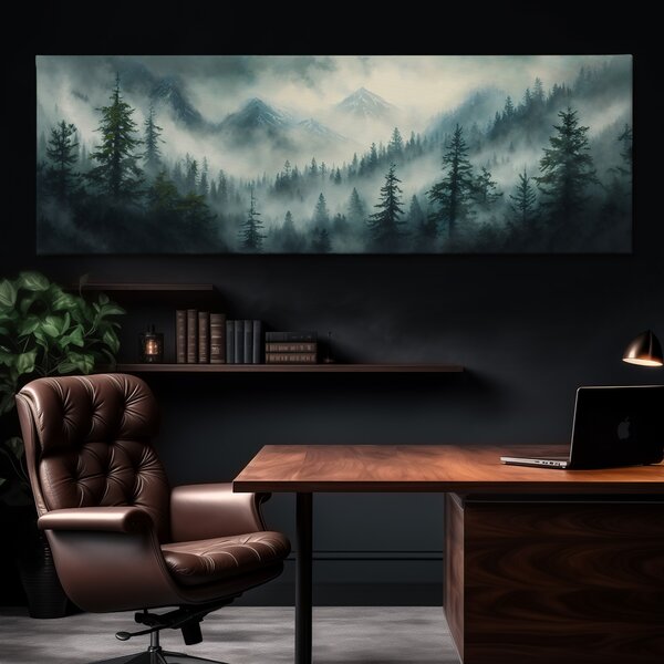 Obraz na plátně - Mlha, co by se dala krájet FeelHappy.cz Velikost obrazu (šířka x výška): 120 x 40 cm