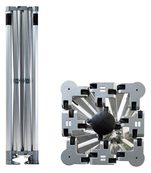 TENTino SET - Nůžkový párty stan 3x3 m s jednostranným potiskem Typ konstrukce: STEEL HEXAGON, Potisk: střecha + 3x bočnice + 1x polobočnice, Gramáž polyesteru: 230 g/m2